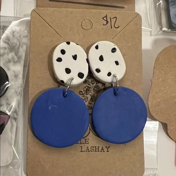 Colorful Homemade Clay Earrings Set Bundle (12pairs) - Picture 7 of 14